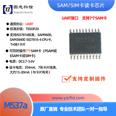 M537a SAM/SIM 卡讀卡芯片