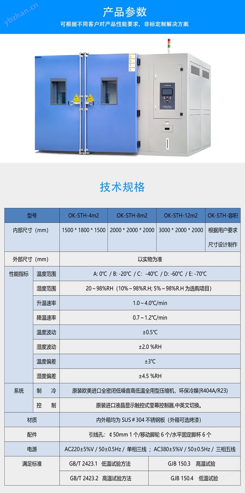 步入式高低溫濕度試驗(yàn)箱