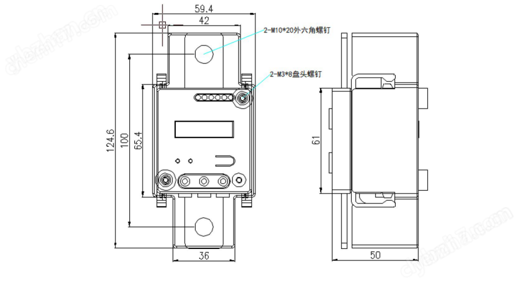 充電樁計(jì)量用一體式導(dǎo)軌直流電能表 485通訊
