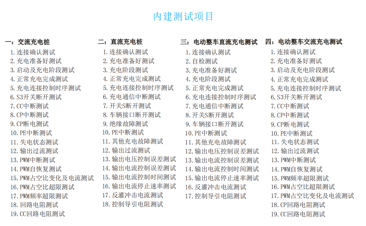 充电桩测试项目